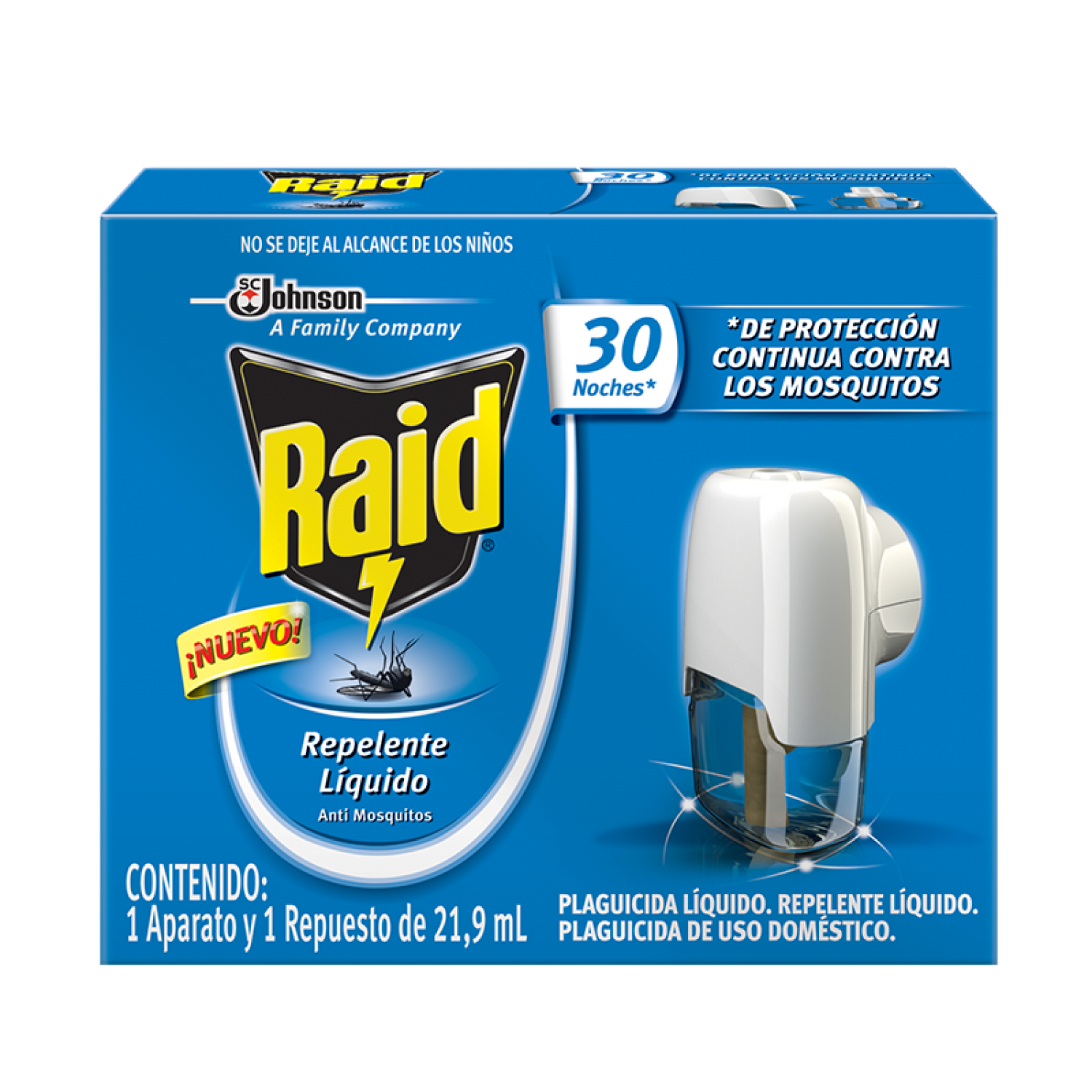 Raid Repelente Líquido Aparato 30 Noches