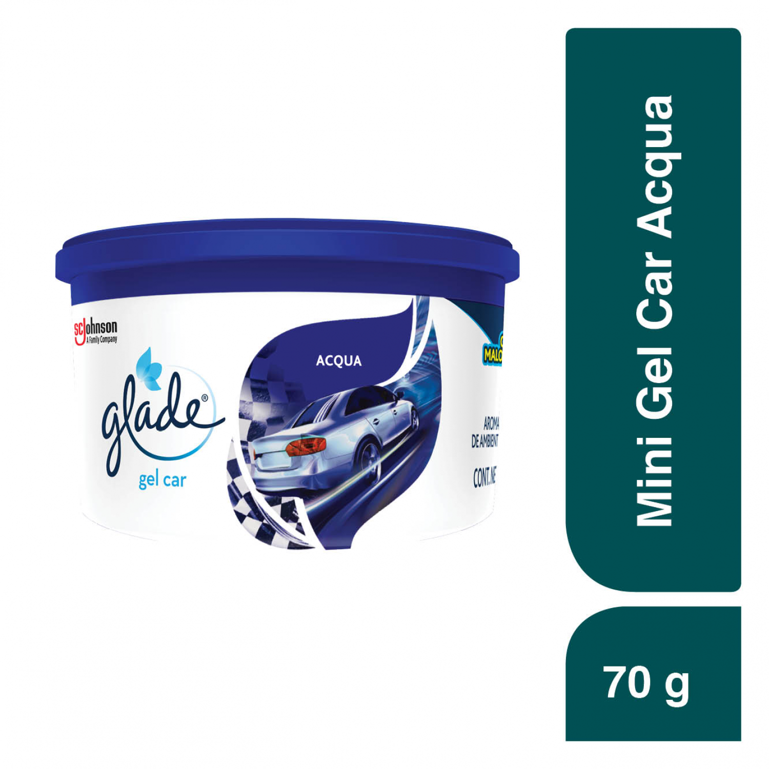Glade Aromatizante para Carro Mini Gel Car, Acqua 70g