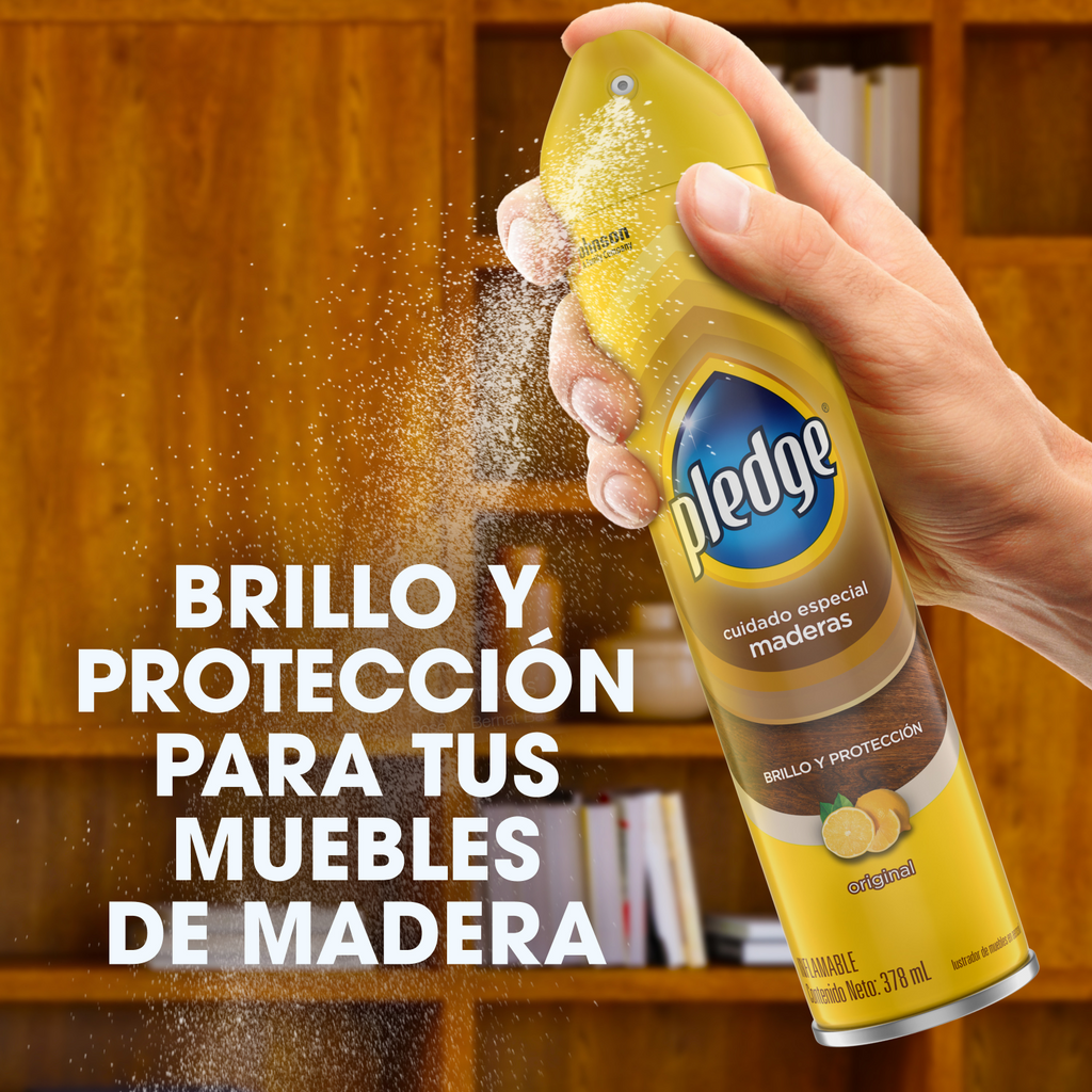 Pledge Maderas Lustrador de Muebles en Aerosol Original 378 mL