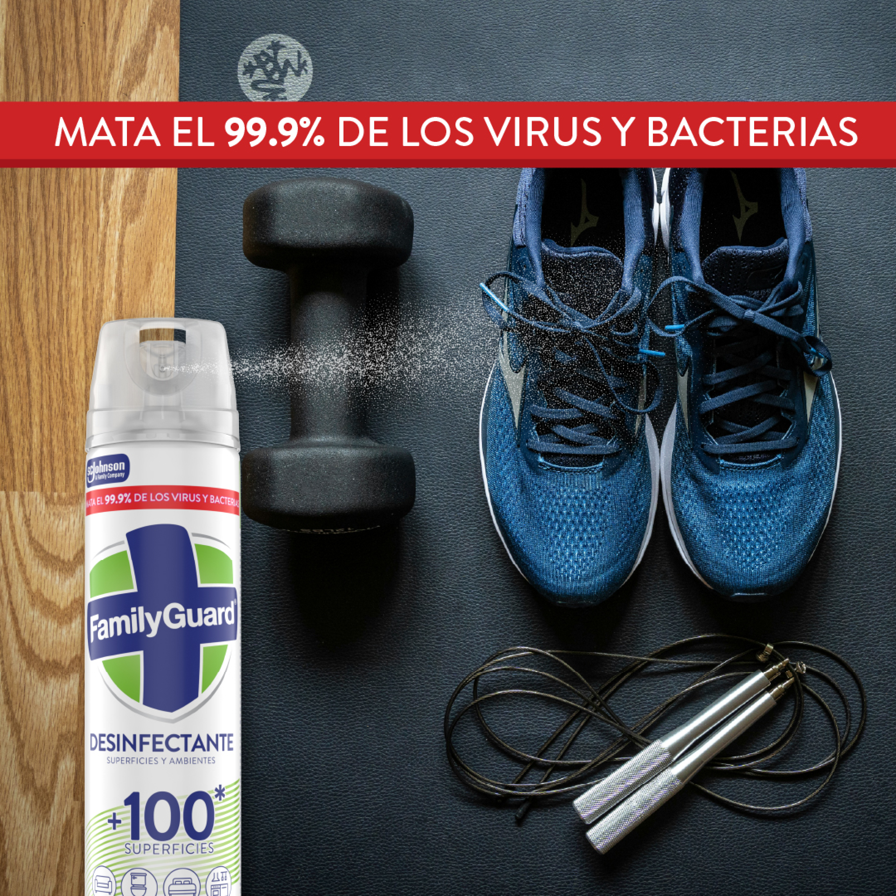 FamilyGuard Desinfectante y Eliminador de Olores en Aerosol Frescura Campestre 400 ml