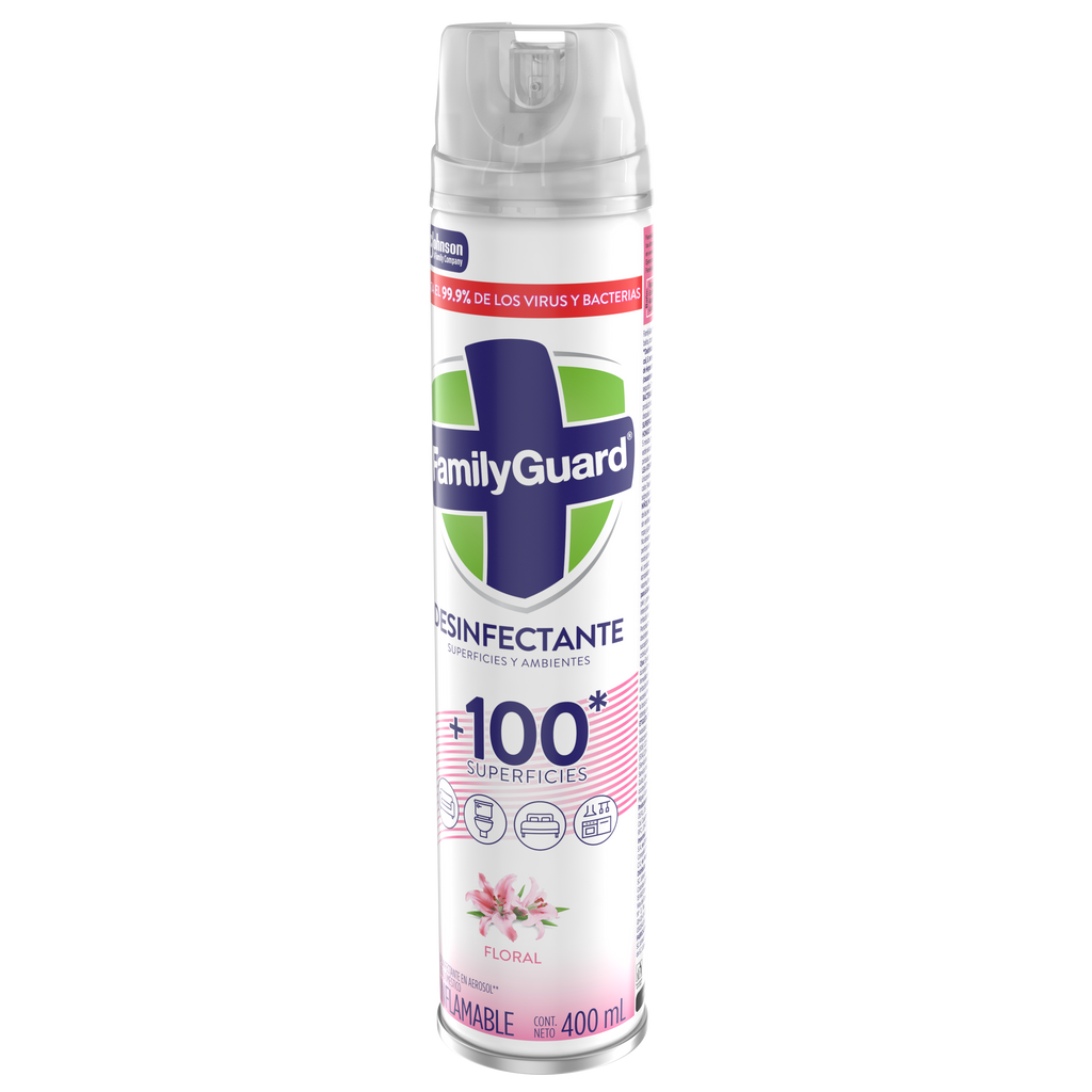 FamilyGuard Desinfectante y Eliminador de Olores en Aerosol Floral 400 ml