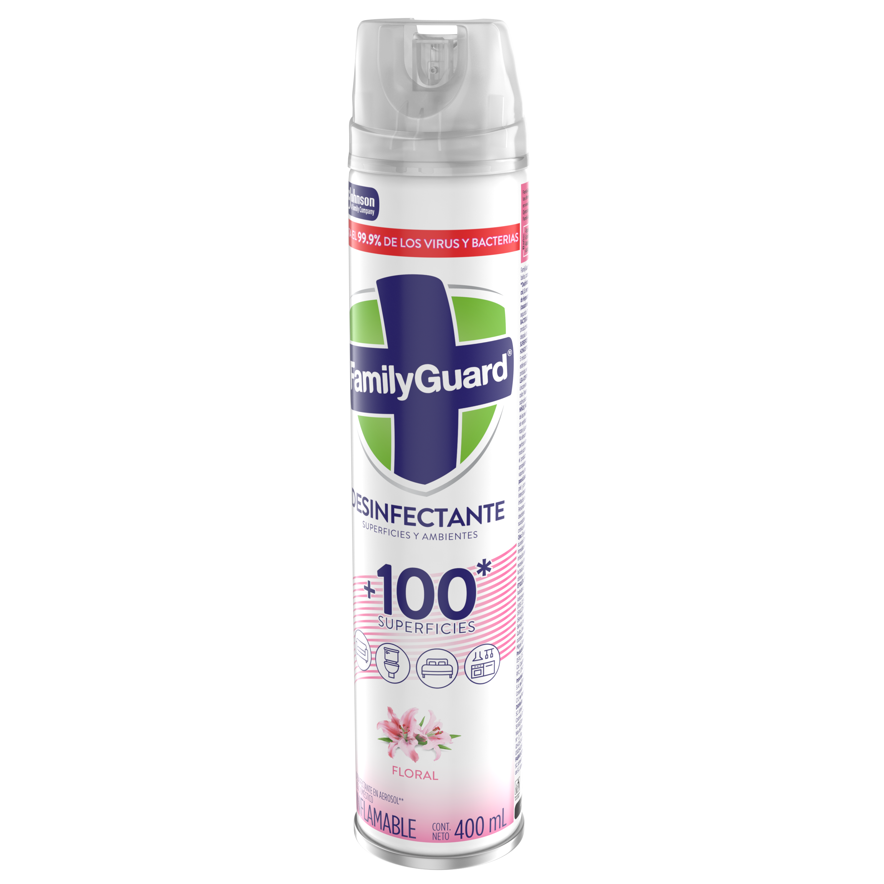 FamilyGuard Desinfectante y Eliminador de Olores en Aerosol Floral 400 ml