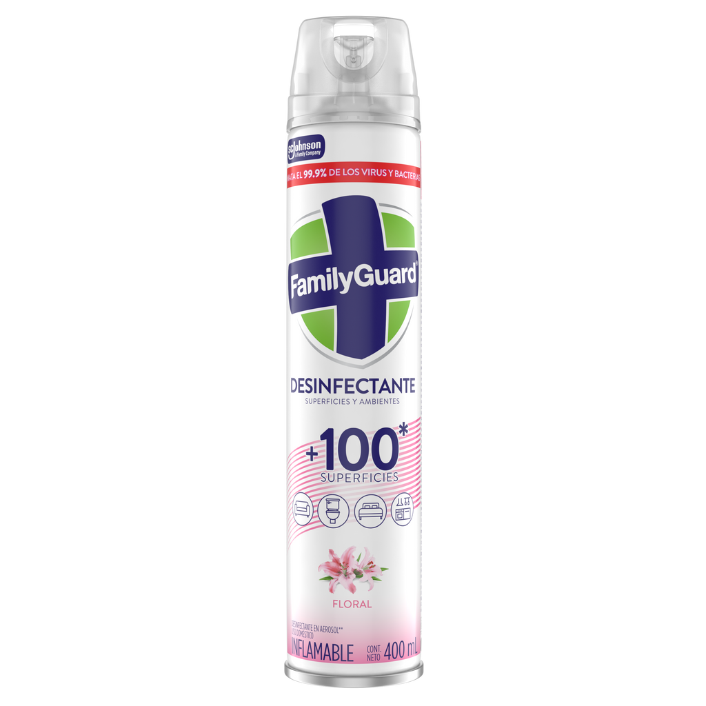 FamilyGuard Desinfectante y Eliminador de Olores en Aerosol Floral 400 ml