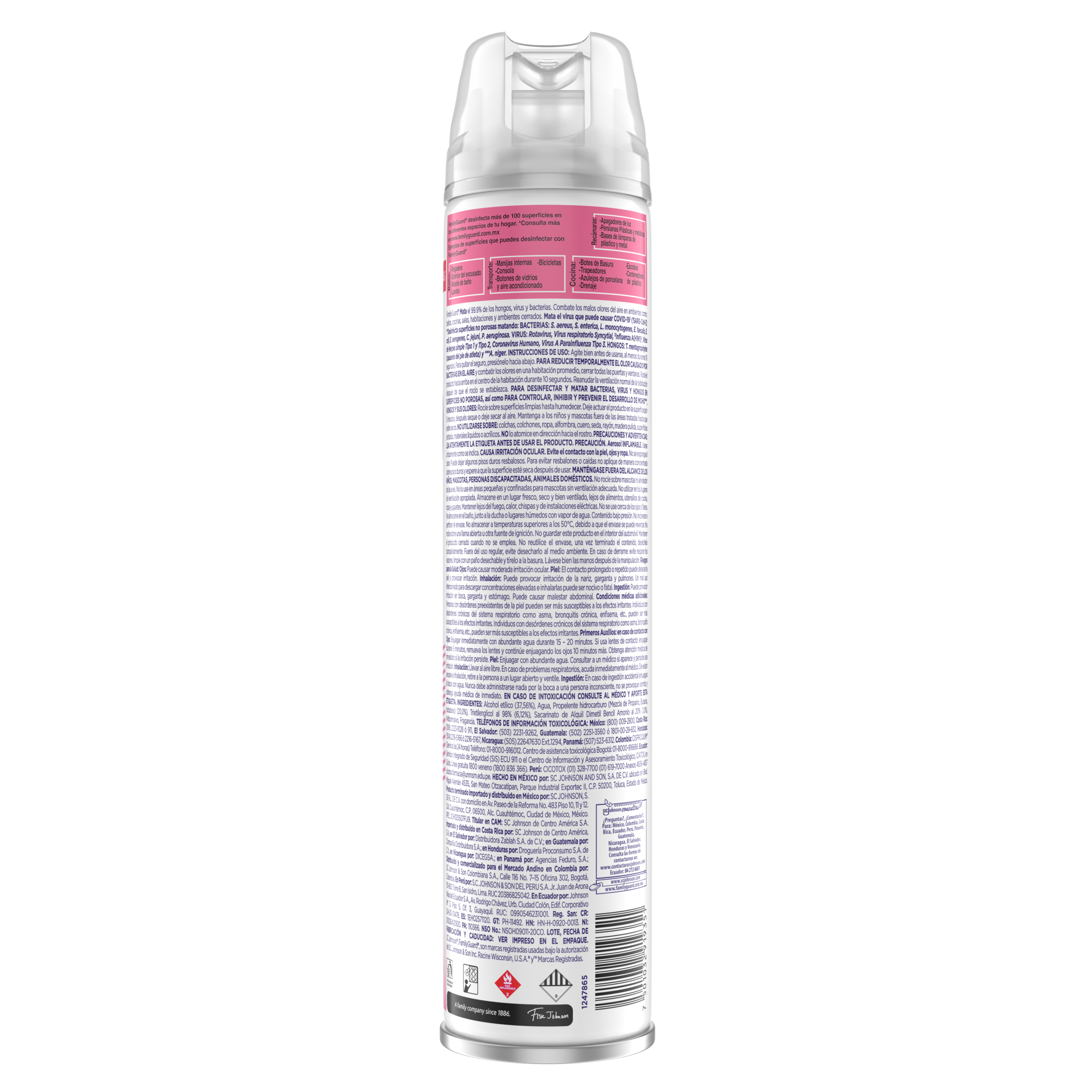 FamilyGuard Desinfectante y Eliminador de Olores en Aerosol Floral 400 ml
