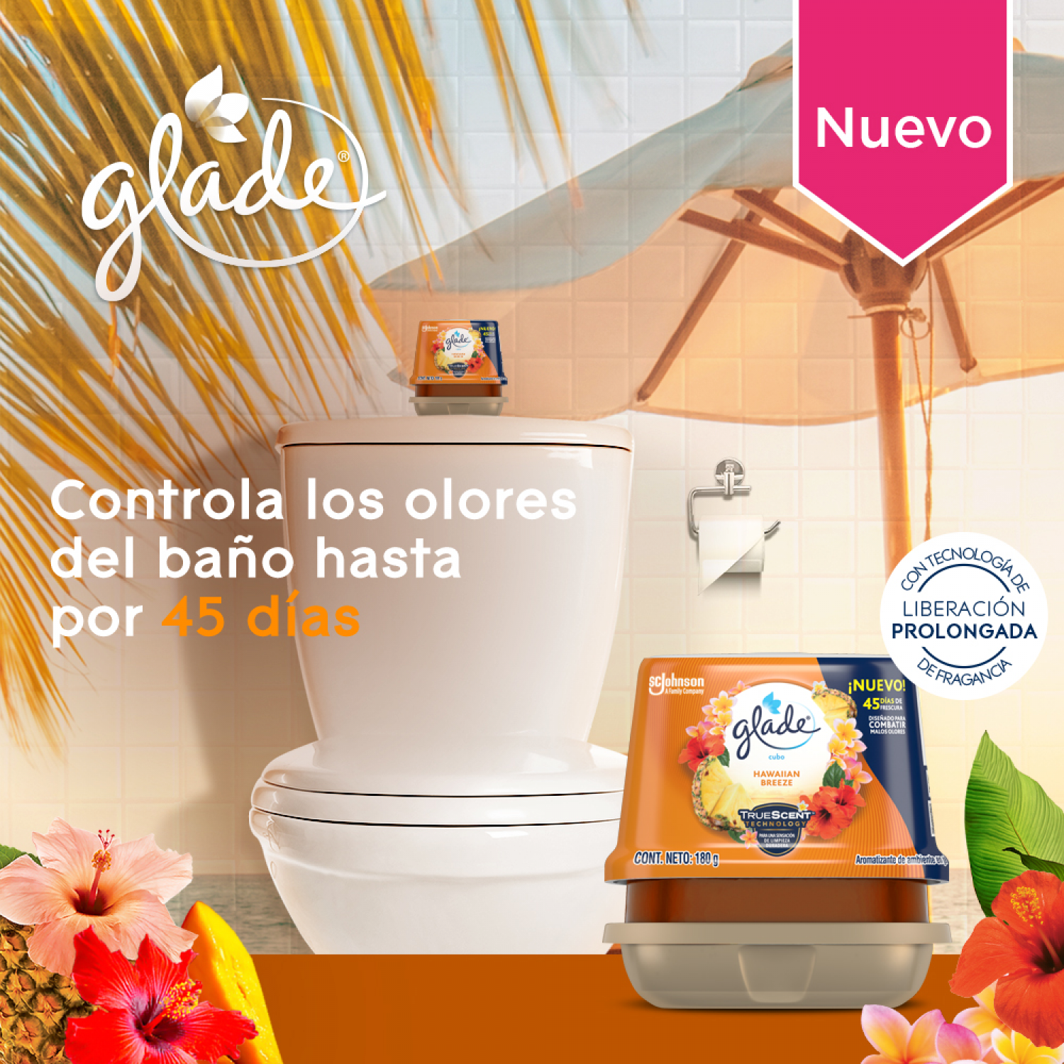 Glade Aromatizante de ambiente en gel Hawaiian Breeze 180g