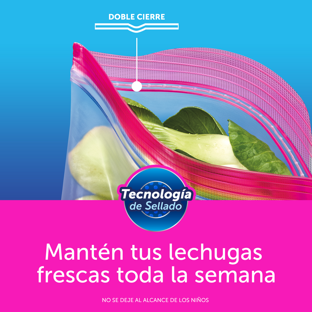 Ziploc Bolsa Reutilizable para Guardar Medianas 25 piezas