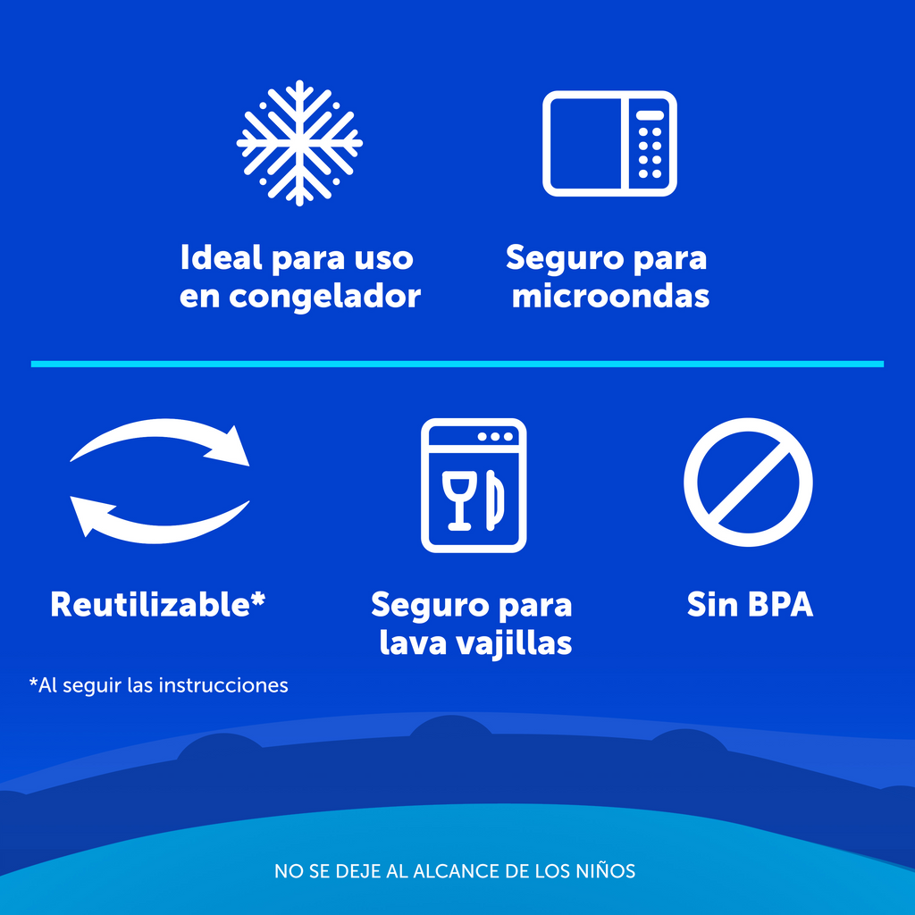 Ziploc Bolsa Reutilizable para Congelar Grandes 15 piezas
