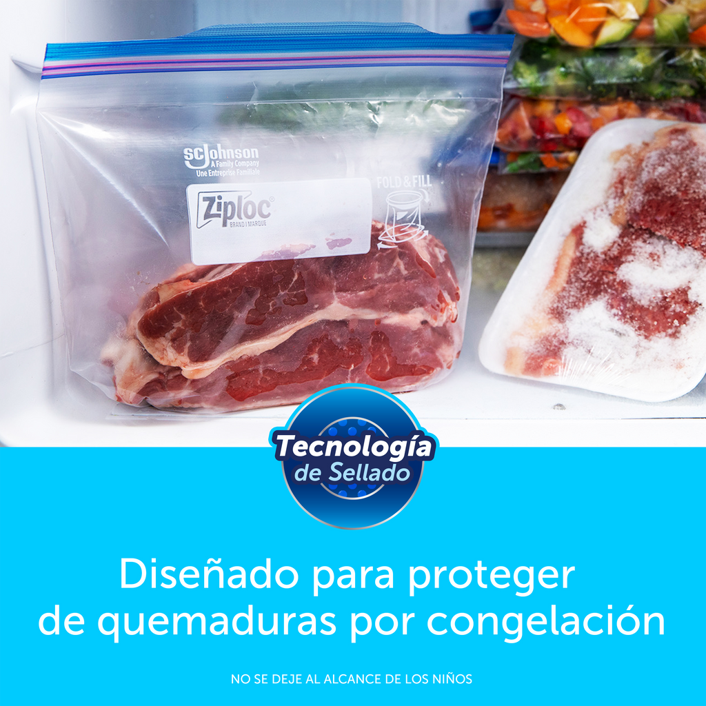 Ziploc Bolsa Reutilizable para Congelar Grandes 15 piezas