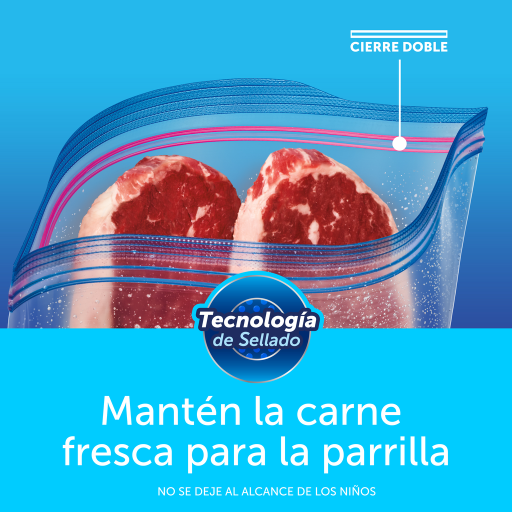Ziploc Bolsa Reutilizable para Congelar Grandes 15 piezas