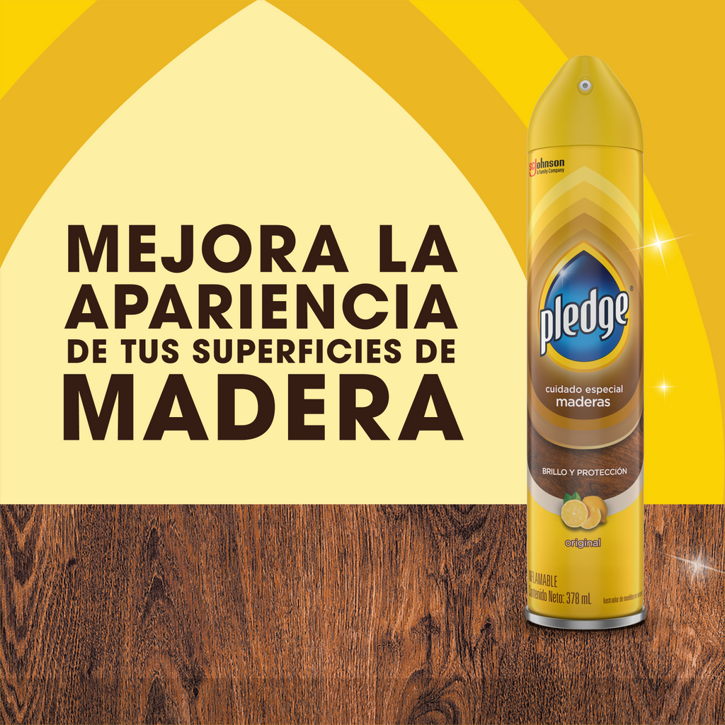 Pledge Maderas Lustrador de Muebles en Aerosol Original 275 mL