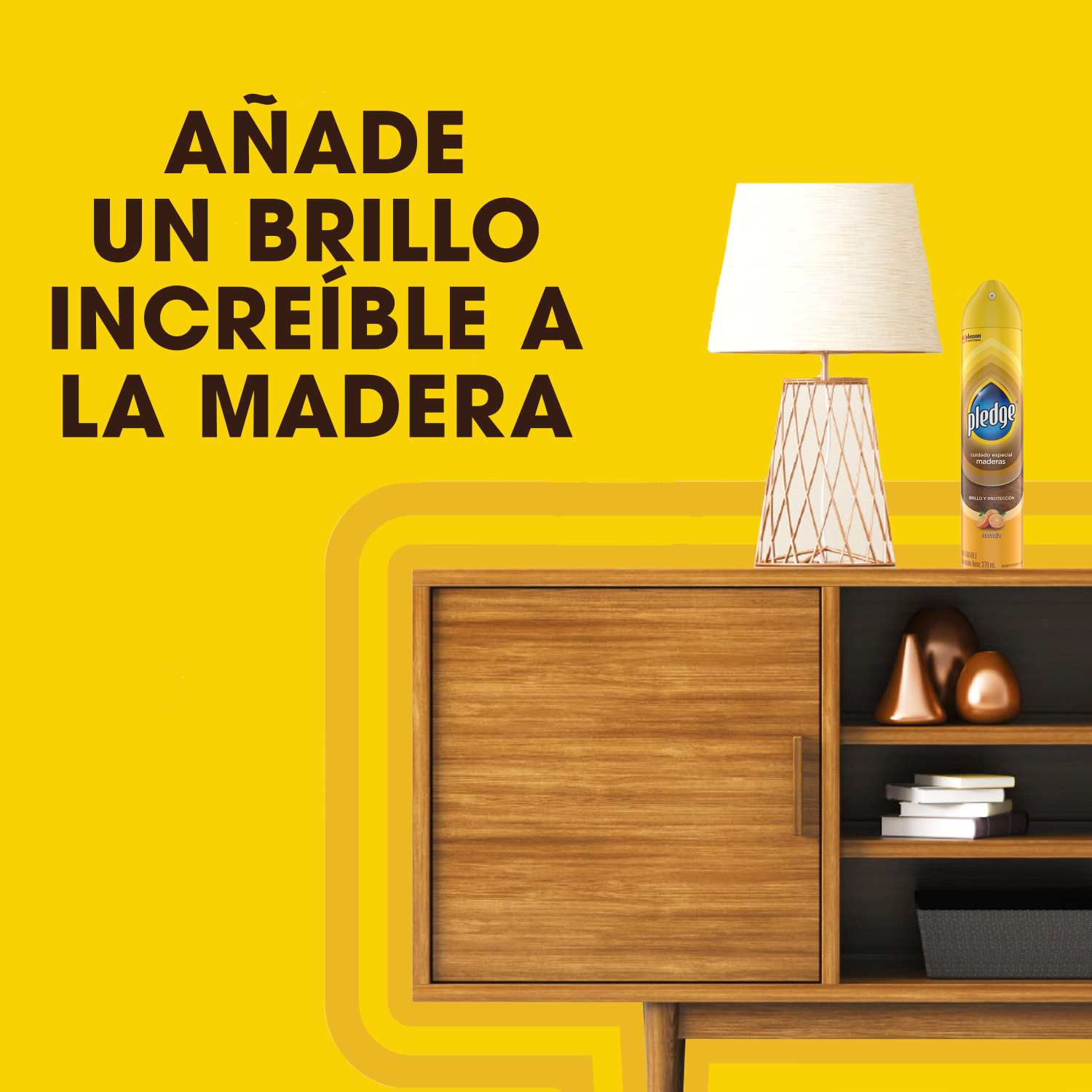 Pledge Lustrador de Muebles de Madera en Aerosol Naranja 378 mL