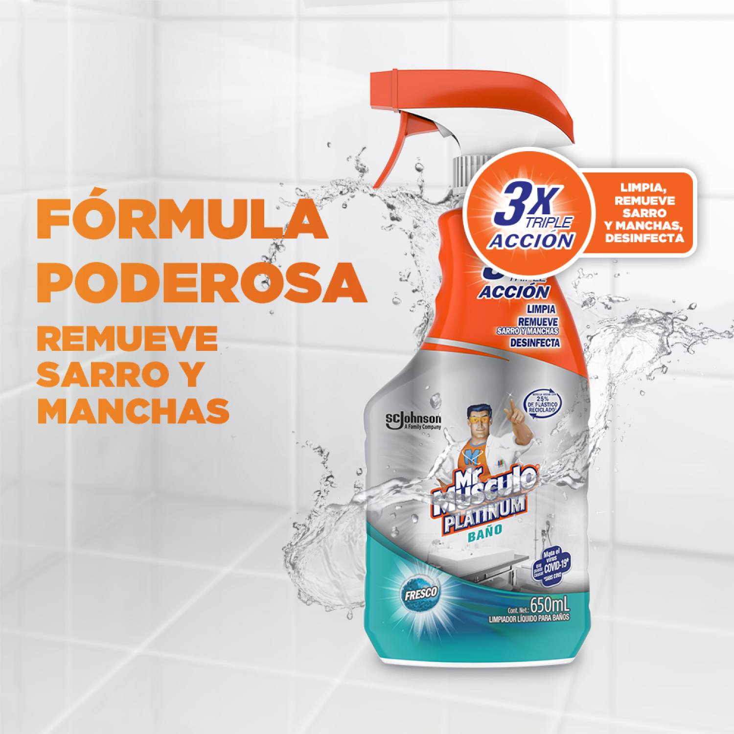 Mr. Músculo Platinum, Baño, Gatillo 650mL