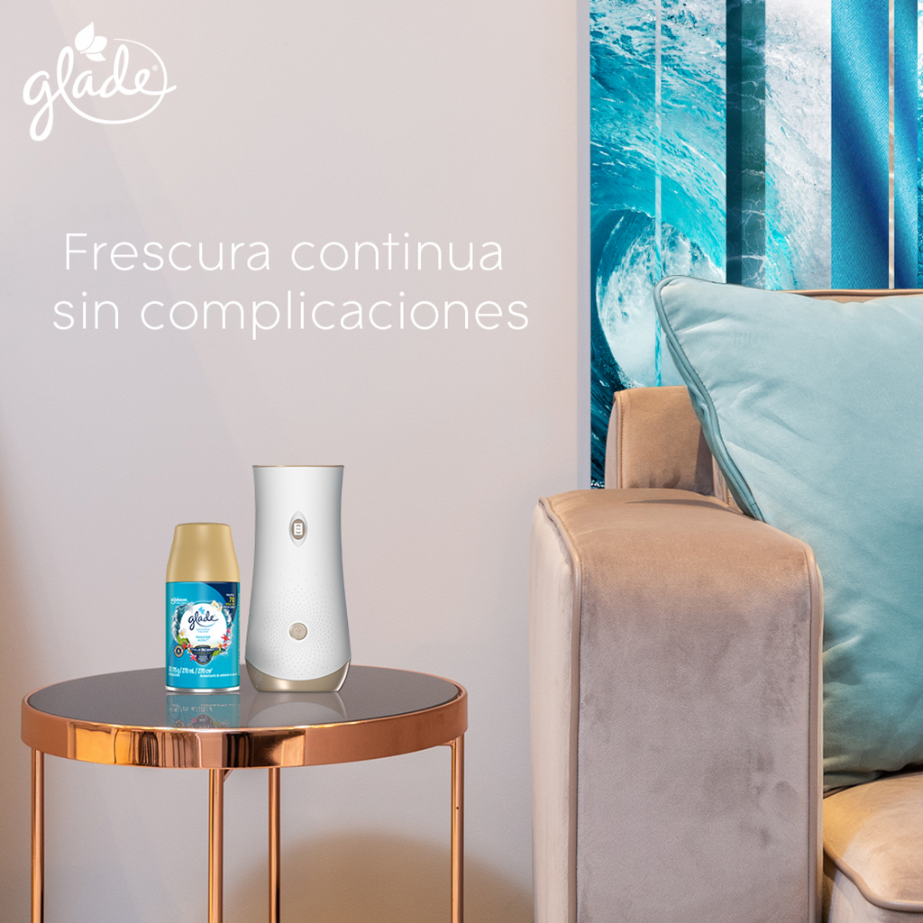 Glade Aromatizante Automático en Aerosol Paraíso Azul 175 g Aparato y Repuesto