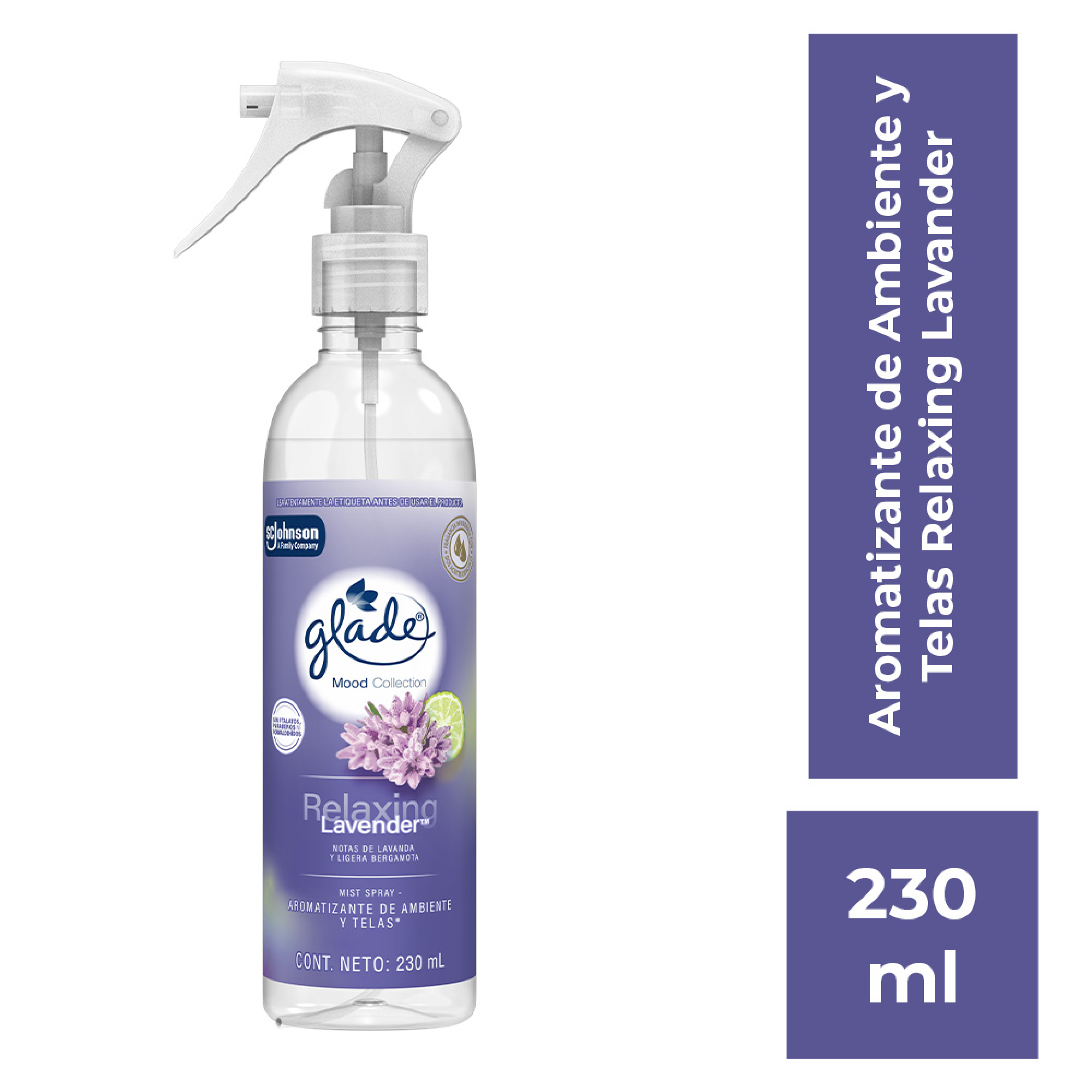 Mist Spray aromatizante de ambiente y telas Glade Relaxing Lavender 230 ml